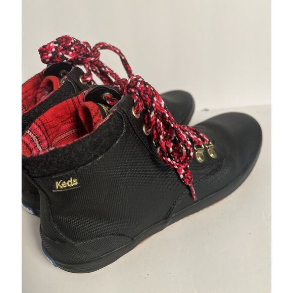 Keds Scout Boot III Waterproof Canvas Black Plaid Lined Ankle Boot Sz 8 Boho - Picture 4 of 9